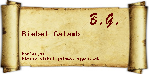 Biebel Galamb névjegykártya